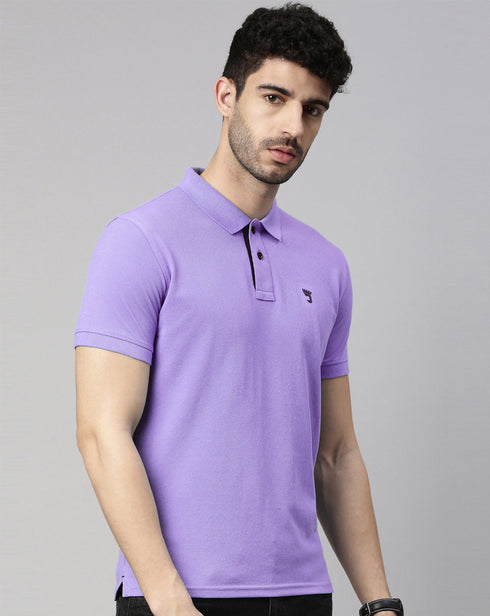 Lavender Solid Polo T-shirt